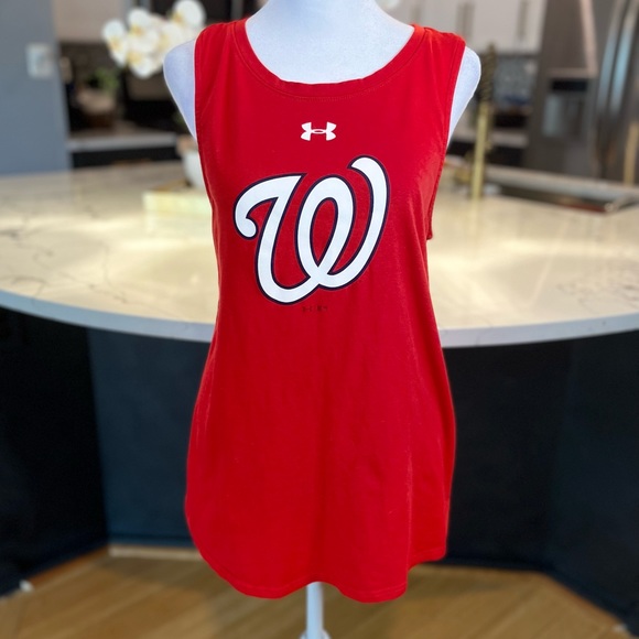 Under Armour Washington Nationals MLB Tank Top w/ Built in Bra, Women’s Size Lrg - Picture 4 of 9